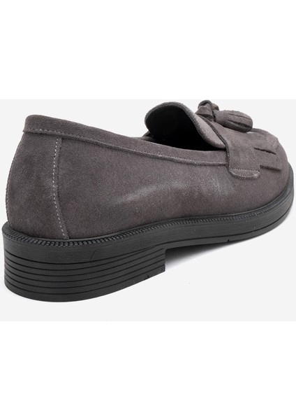 Milina Füme Süet Püsküllü Hakiki Deri Kadın Loafer Ayakkabı indirimleri