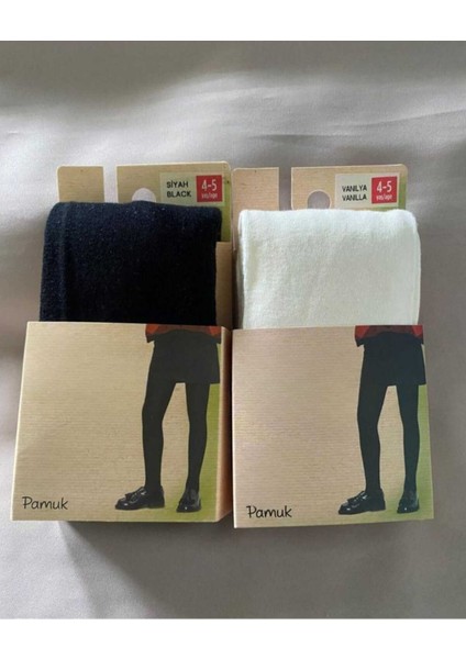 Pamuk 2'li Kız Çocuk Cotton Beyaz Külotlu Çorap