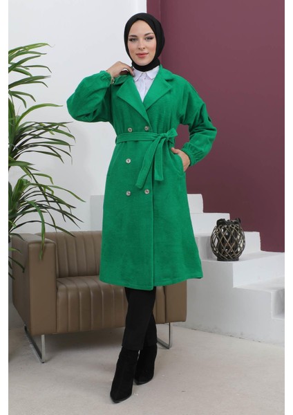 Düğme Detaylı Kaşe Kaban Zümrüt MSW19247-3 modelleri