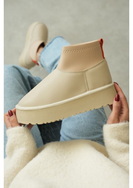 Kadın Royal Streç Kısa Bot - Ten Deri fırsatları