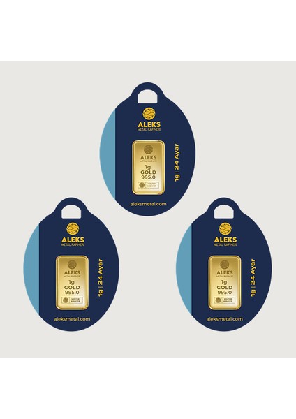 Agakulche 24 Ayar 3 Adet 1 gr 995 Amr Külçe Altın