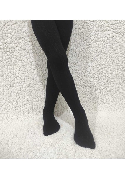 Triko Kumaş Karina Kız Çocuk Siyah Külotlu Çorap