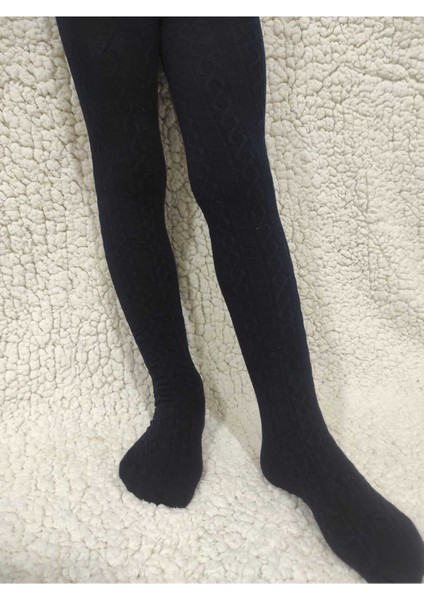 Triko Kumaş Karina Kız Çocuk Lacivert Külotlu Çorap