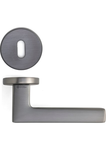 Thor Rozetli Kapı Kolu Füme Renk Oda Rozetli