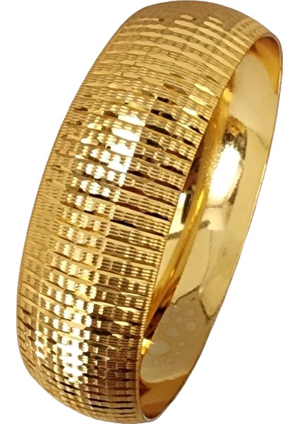 3 cm Genişlik 18 K Altın Kaplama Düğün Nişan Şık Geceler Altın Kaplama Bilezik (KPL007)