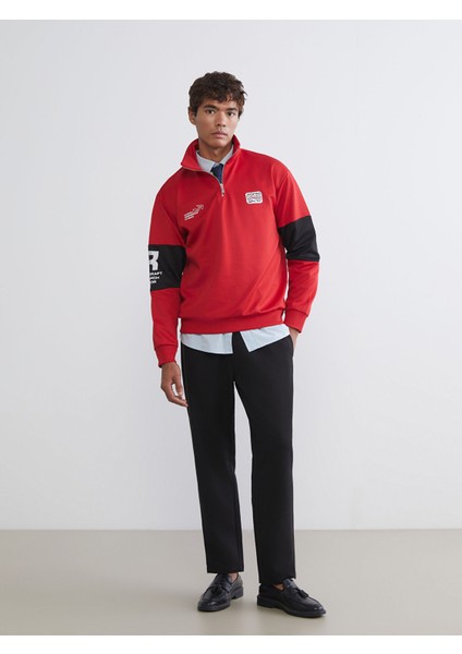 Yeni Sezon Dik Yaka Baskılı Erkek Sweatshirt fiyatları