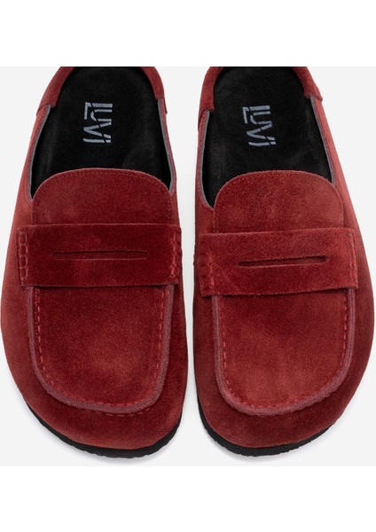 Prıva Bordo Süet Hakiki Deri Kadın Terlik fiyatları