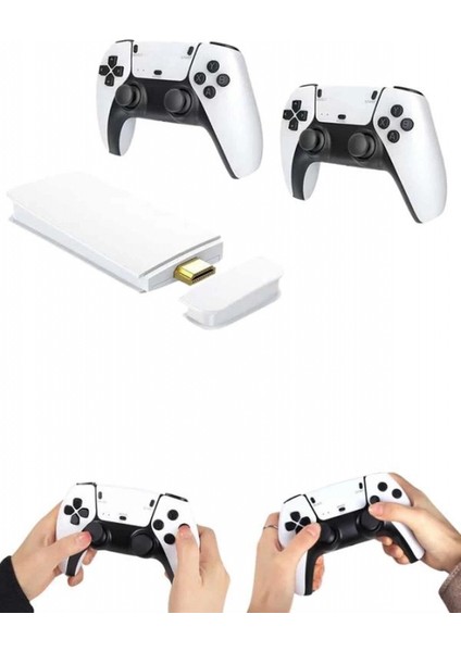 4K Hd Görüntü Kaliteli Retro Game Stick 20000 Oyunlu Çift Kollu Beyaz Game Stick