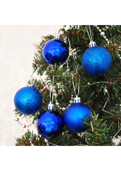Yılbaşı Ağacı 5cm Yılbaşı Ağaç Süsü 10 Adet -Mavi