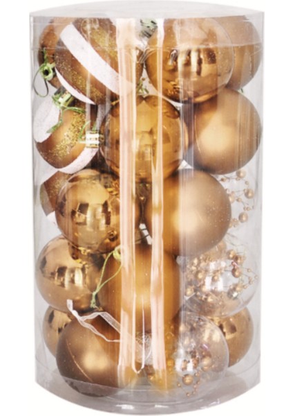 Yılbaşı Ağacı Süsü, Altın Rengi 25 Parça Süsleme Seti modelleri