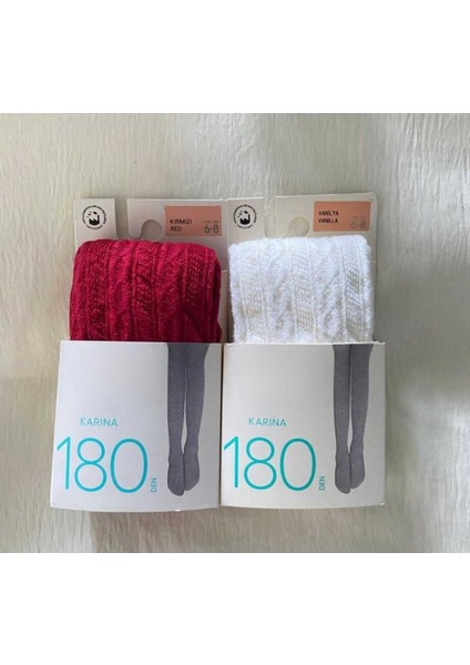 Kız Çocuk 2'li 180 Den Kalın Desenli Karına Okul Külotlu Çorap ( 2 Adet Çocuk Külotlu Çorap )