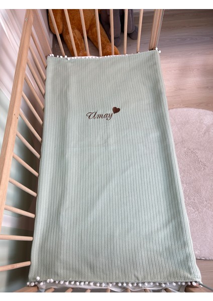Nakışlı Isme Özel Örgü Desen Bebek Pikesi %100 Pamuk Bebek Battaniyesi 90X120 fiyatları