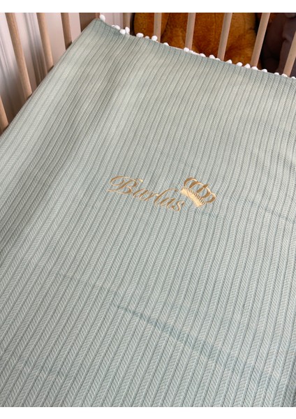 Nakışlı Isme Özel Örgü Desen Bebek Pikesi %100 Pamuk Bebek Battaniyesi 90X120 indirimleri