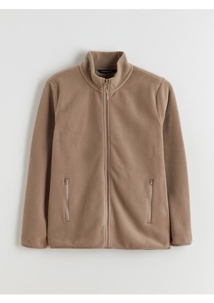 Yeni Sezon Dik Yaka Uzun Kollu Polar Erkek Fermuarlı Sweatshirt indirimleri