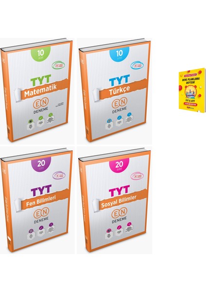En Deneme Tyt Matematik Fen Türkçe ve Sosyal 4lü Deneme Seti + Planlama Defteri