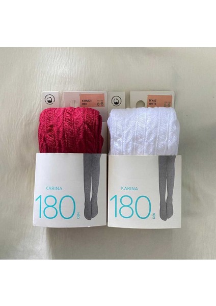 Kız Çocuk 2'li 180 Den Kalın Desenli Karına Okul Külotlu Çorap ( 2 Adet Çocuk Külotlu Çorap )