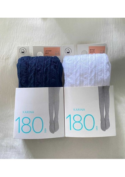 Kız Çocuk 2'li 180 Den Kalın Desenli Karına Okul Külotlu Çorap ( 2 Adet Çocuk Külotlu Çorap )