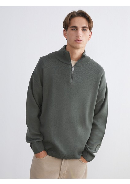 Yeni Sezon Dik Yaka Uzun Kollu Erkek Triko Kazak