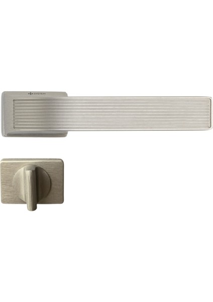 Jedı Rozetli Kapı Kolu Nikel Saten Renk Wc Mandallı Rozet