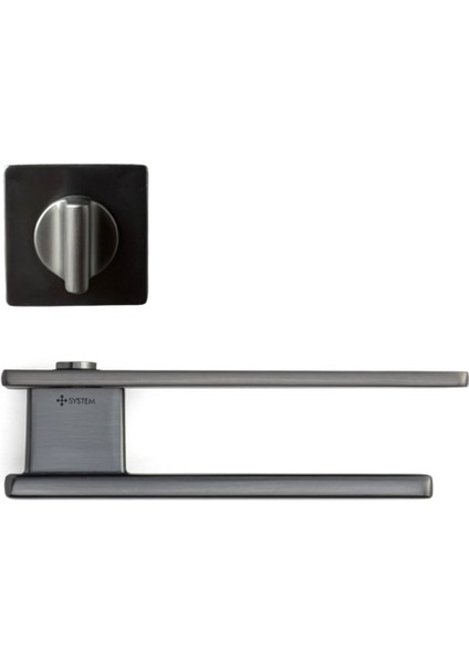 Norma Rozetli Kapı Kolu Füme Renk Wc Mandallı Rozet