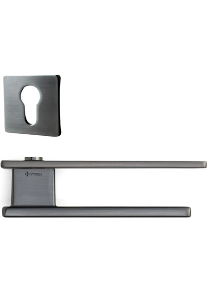 Norma Rozetli Kapı Kolu Füme Renk Yale ( Dış Kapı Rozetli)