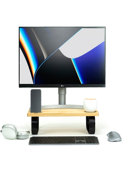 Monitor Yükseltici, Monitor Sehpası, Televizyon Standı, Kayın Ağacı, Monitor Standı