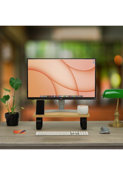 Monitor Yükseltici, Monitor Sehpası, Televizyon Standı, Kayın Ağacı, Monitor Standı