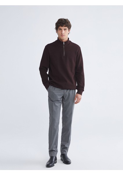 Yeni Sezon Fermuarlı Dik Yaka Uzun Kollu Erkek Sweatshirt fiyatları