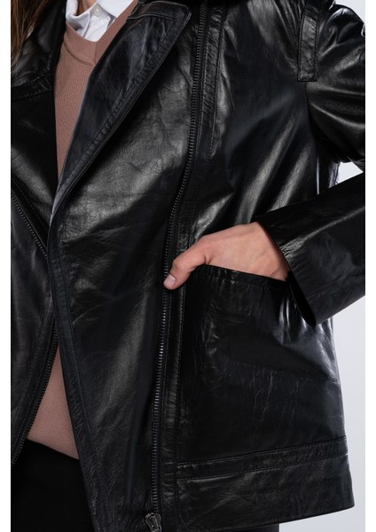 Kadın Hakiki Deri Siyah Deri Mont 415 ABK-2642 Byn Dr Mont SK24/25 Sıyah Dr indirimleri