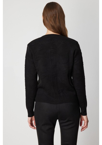 66938 Onteks Hırka Kendinden Desenli Kabarık modelleri