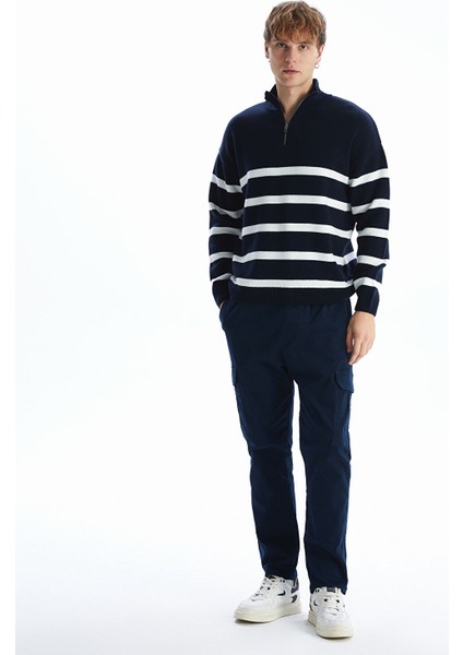 Yeni Sezon Dik Yaka Uzun Kollu Çizgili Erkek Triko Kazak fiyatları