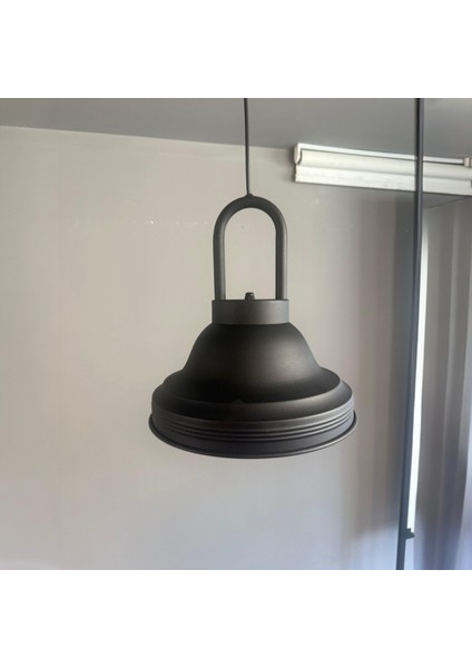 Ulmete Siyah Kilit Kafa Başlık Tekli Sarkıt Avize Salon Ofis Otel Restoran Avizeleri Vintage Tasarım fiyatları