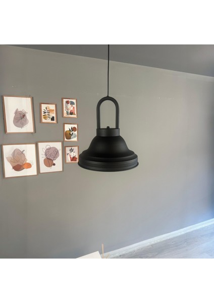 Ulmete Siyah Kilit Kafa Başlık Tekli Sarkıt Avize Salon Ofis Otel Restoran Avizeleri Vintage Tasarım fırsatları