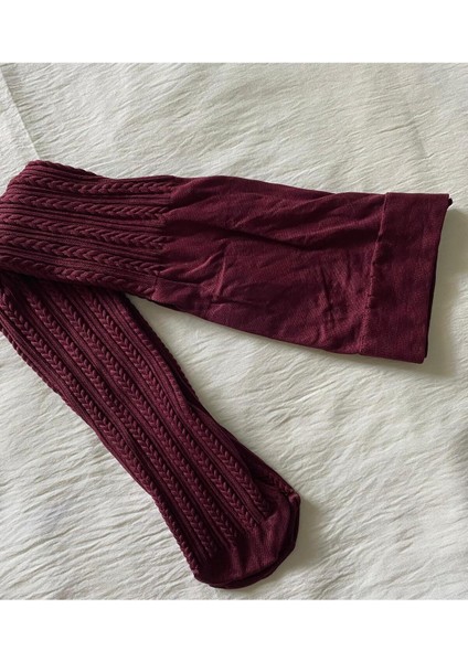 Kız Çocuk 80 Denye Mevsimlık Desenli Külotlu Çorap - Bordo Külotlu Çorap fiyatları