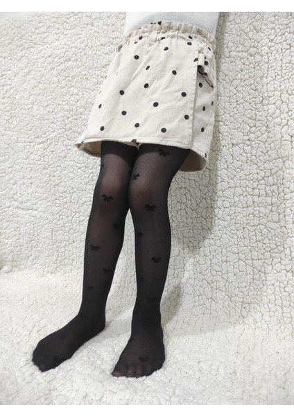 Siyah Kız Çocuk Bowtie Külotlu Çorap - Sweety Külotlu Çorap