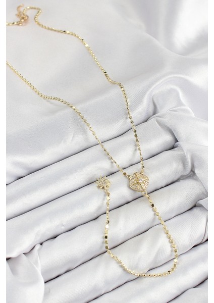 Pirinç Zirkon Taşlı Ezme Zincirli Madalyon Model Gold Renk Y Kolye fiyatları