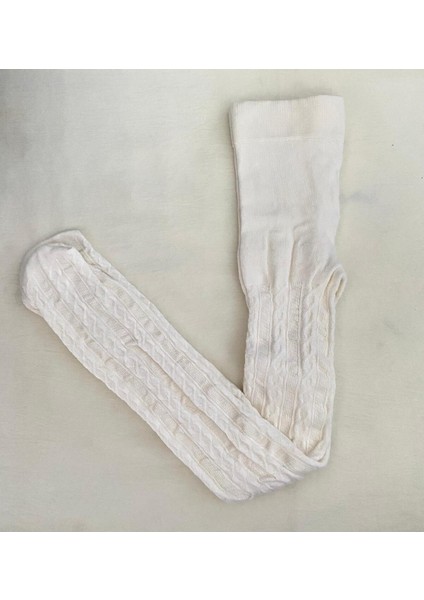 Vanilya Rengi Kız Çocuk Pamuklu Desenli Karina 180 Den Külotlu Çorap ( Kids Kilotlu Çorap )