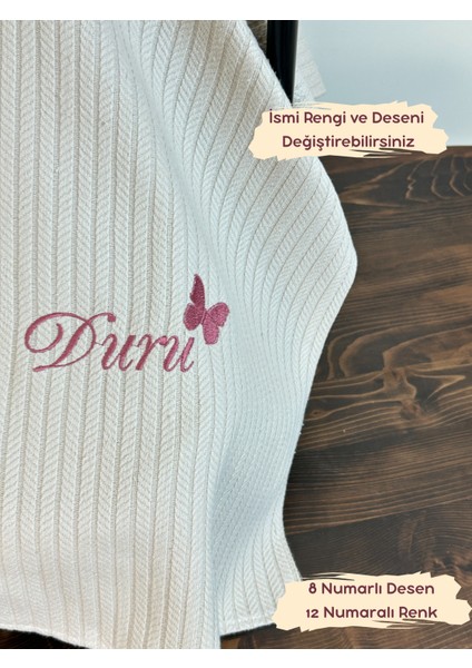 Isimli Puset Örtüsü Nakış Işlemeli %100 Pamuk Örgü Pike Kumaş Çok Amaçlı Bebek Örtü fiyatları