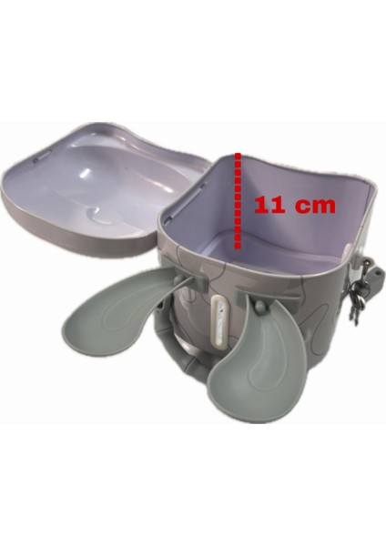 Anahtarlı Kilitli Metal Gri Kumbara Tavşan Temalı fiyatları