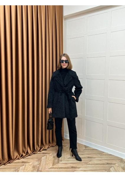 5523 Stilife Tüylü Yakalı Kaban