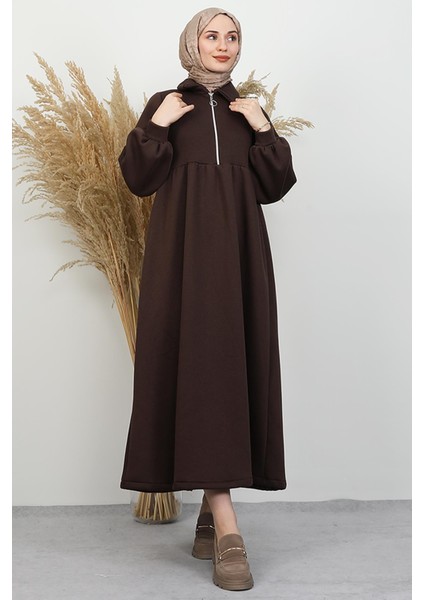 Ilayda Fermuarlı Elbise Acı Kahve fiyatları