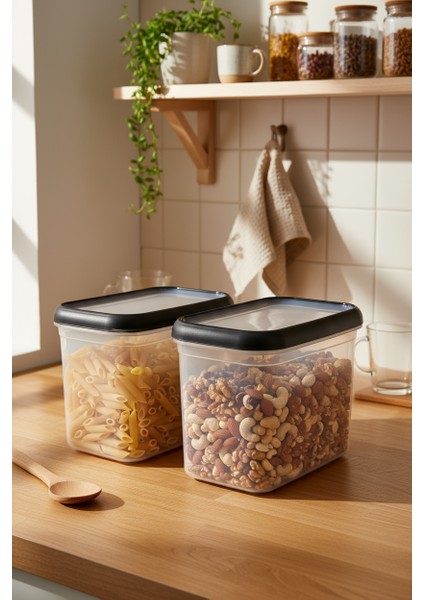 Gusto 2'lı Saklama Kabı Siyah ( 2x 1,9lt ) fiyatları