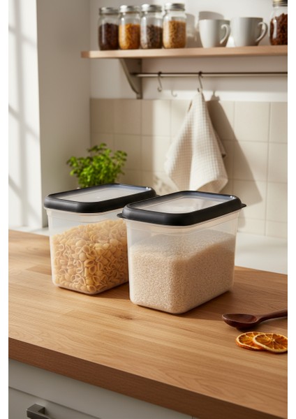 Gusto 2'lı Saklama Kabı Siyah ( 2x 1,9lt ) modelleri