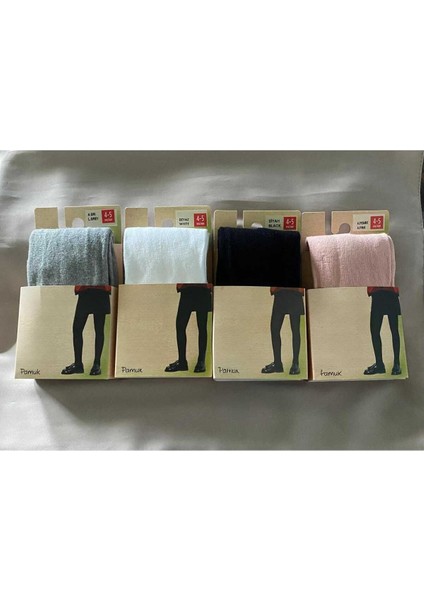 Pamuklu 4'lü Kız Çocuk Cotton Renkli Külotlu Çorap