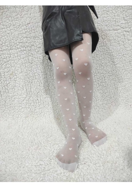 Kız Çocuk Mini Heart Kalp Desenli Külotlu Çorap