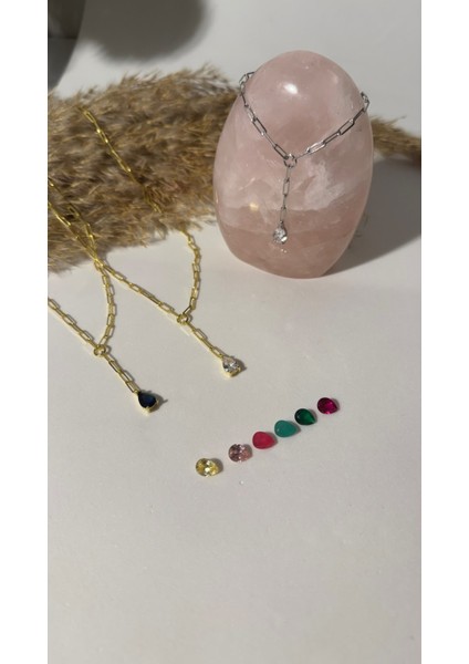 Damla Taşlı Y Kolye (Farklı Renk Seçenekleriyle)