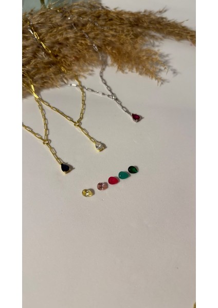 Damla Taşlı Y Kolye (Farklı Renk Seçenekleriyle) fiyatları