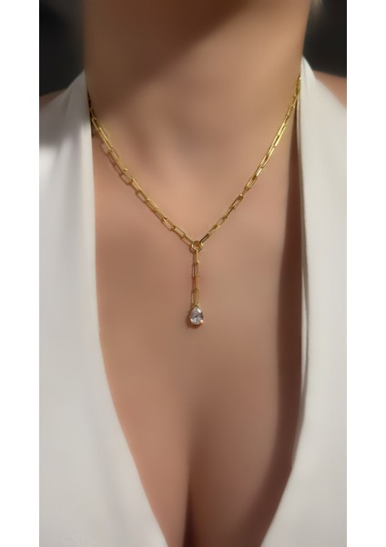 Damla Taşlı Y Kolye (Farklı Renk Seçenekleriyle) fırsatları