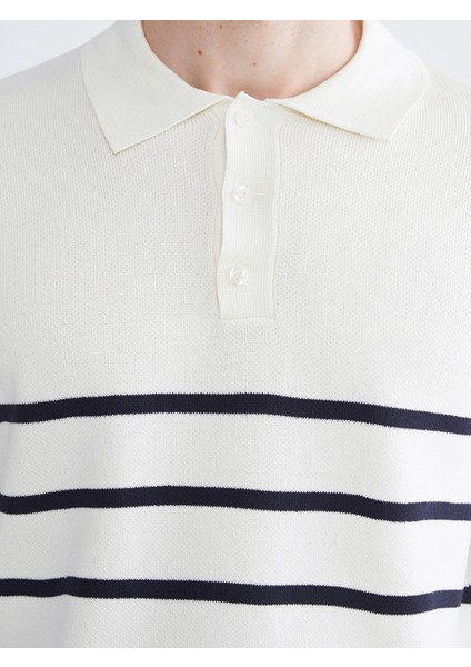 Yeni Sezon Polo Yaka Çizgili Erkek Triko Kazak modelleri