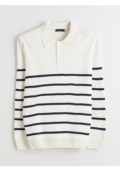 Yeni Sezon Polo Yaka Çizgili Erkek Triko Kazak indirimleri